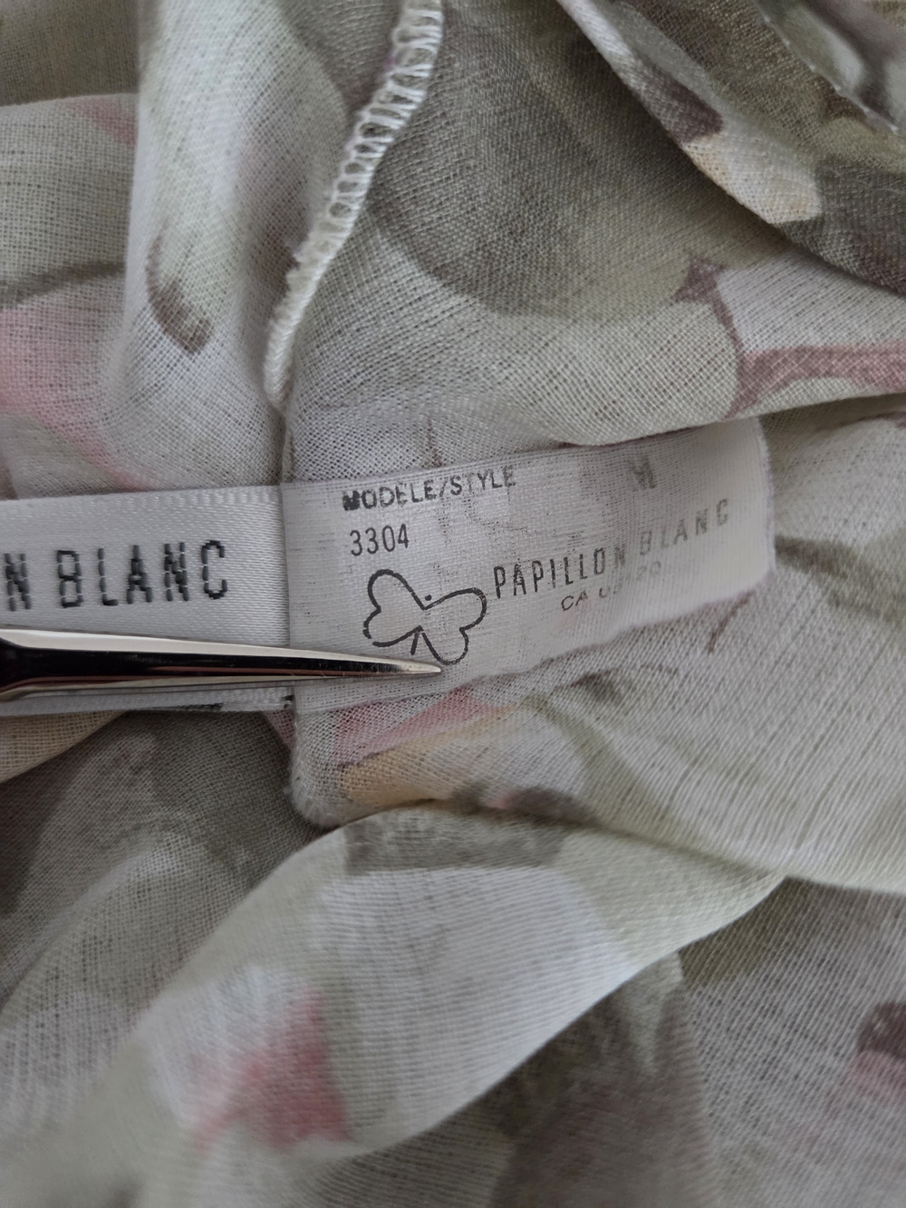 Vintage Papillon Blanc Olive and Pink Floral Slip Mini Dress - Picture 8 of 14